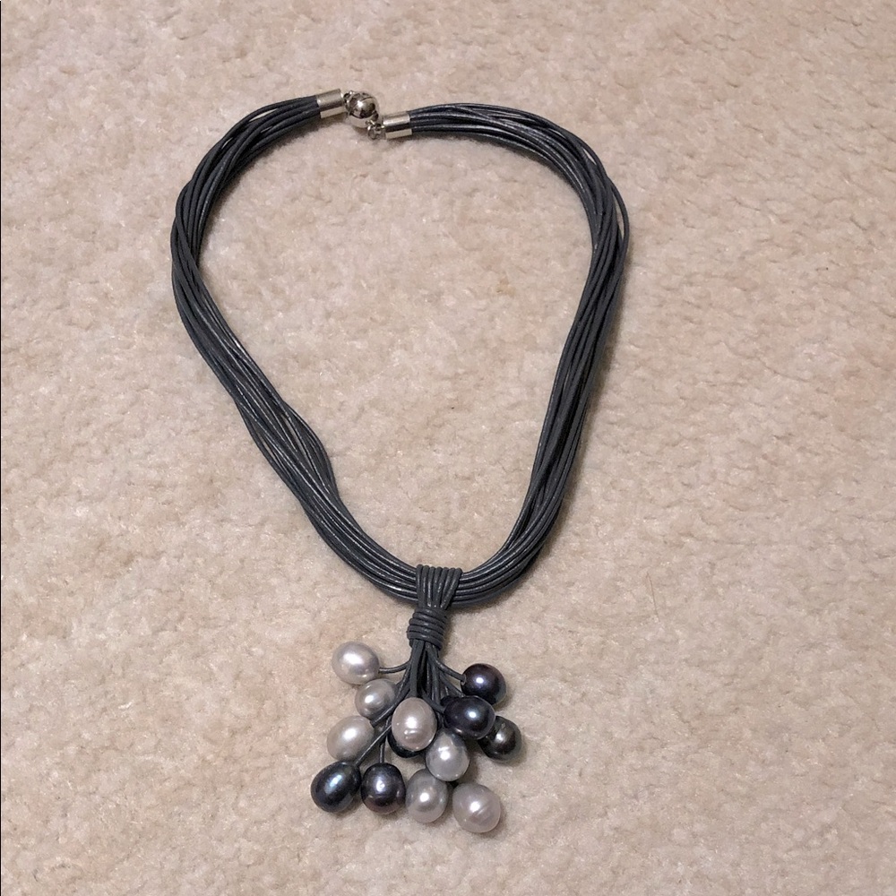 Evelyn and Lane Gray and Silver Pearl Necklace